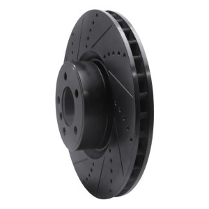 Land Rover Range Rover Brake Rotor (1) - Front Left - R1 Concepts - Drilled & Slotted - Black - `10-`12